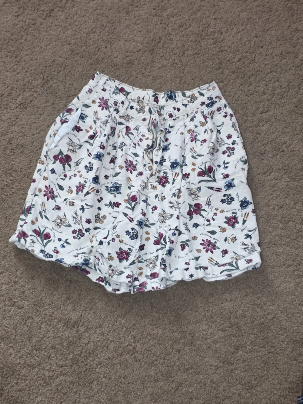 White Floral Women’s Shorts